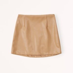 Abercrombie & Fitch Tan Vegan Leather Skort